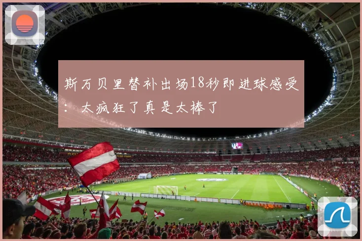 斯万贝里替补出场18秒即进球感受：太疯狂了真是太棒了